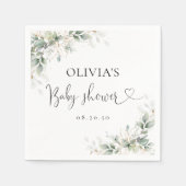 ユーカリ金ゴールドベイビーシャワーペーパーナプキン スタンダードカクテルナプキン (正面)