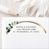 ユーカリ金ゴールドホワ結婚イト差出人住所 ラベル (インサイチュ)