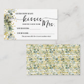 ユーカリ金ゴールドミセス・ゲームカードのキス数 プレイスカード (正面/裏面)