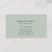 ユーカリ金ゴールドメタリックセージジュエリー設計者 名刺 (裏面)