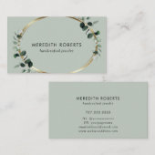 ユーカリ金ゴールドメタリックセージジュエリー設計者 名刺 (正面/裏面)