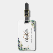 ユーカリ金ゴールドモノグラム名 ラゲッジタグ (正面縦)