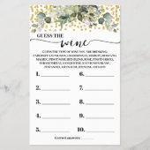 ユーカリ金ゴールドワインシャワーゲームカードを推測 チラシ (正面)