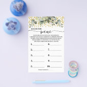 ユーカリ金ゴールドワインシャワーゲームカードを推測 チラシ (シングル)