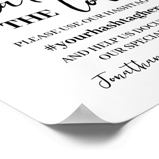 ユーカリ金ゴールド共有ザラブウェディングシャワー標識 ポスター (角)