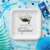 ユーカリ金ゴールド卒業祝い会 ペーパープレート (パーティー)