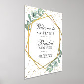 ユーカリ金ゴールド幾何ブライダルシャワー実在 箔ポスター (レイダウン)