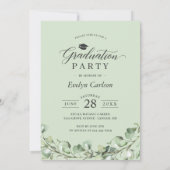 ユーカリ金ゴールド幾何写真卒業パーティー 招待状 (裏面)