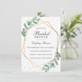 ユーカリ金ゴールド幾何学ブライダルシャワー エンクロージャーカード (スタンド正面)