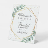 ユーカリ金ゴールド幾何学ブライダルシャワー 台座サイン (正面)