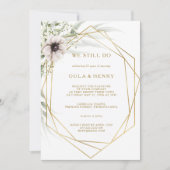 ユーカリ金ゴールド幾何学我々はまだ誓い更新を行う 招待状 (正面)