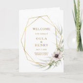 ユーカリ金ゴールド幾何学折り畳み結婚式 プログラム (正面)