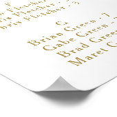 ユーカリ金ゴールド幾何学的アルファベット座席 ポスター (角)