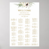 ユーカリ金ゴールド幾何学的アルファベット座席 ポスター (正面)