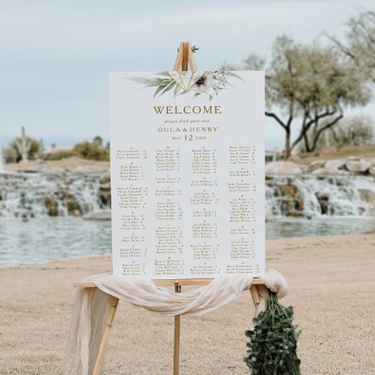 ユーカリ金ゴールド幾何学的アルファベット座席 ポスター