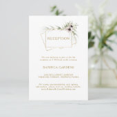 ユーカリ金ゴールド幾何学的ウェディングレセプションカード エンクロージャーカード (スタンド正面)