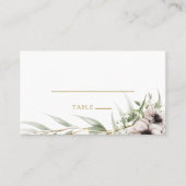 ユーカリ金ゴールド幾何学的フラ結婚ット座席表 プレイスカード (正面)