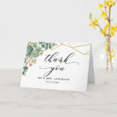 ユーカリ金ゴールド幾何学的形状 カード (黄色い花)