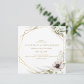 ユーカリ金ゴールド幾何学結婚式招待状 招待状 (スタンド正面)