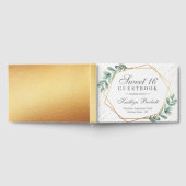 ユーカリ金ゴールド幾何学Sweet sixteen ゲストブック (全面)