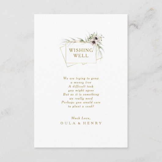 ユーカリ金ゴールド幾何結婚の願い井戸 エンクロージャーカード (正面)