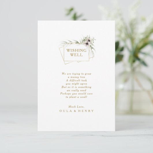 ユーカリ金ゴールド幾何結婚の願い井戸 エンクロージャーカード (スタンド正面)