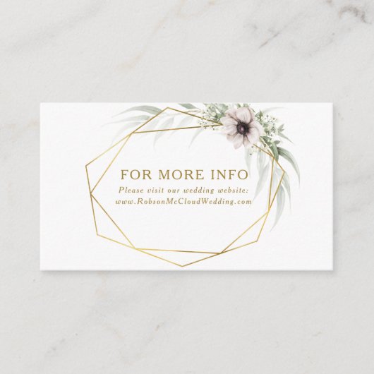 ユーカリ金ゴールド幾何結婚サイト エンクロージャーカード (正面)