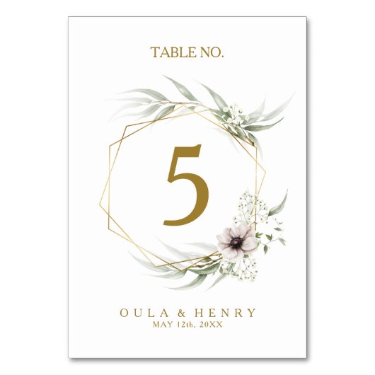 ユーカリ金ゴールド幾何表番号 テーブルナンバー (裏面)