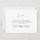 ユーカリ金ゴールド悔やみや弔慰葬儀 サンキューカード (裏面)