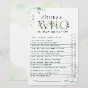 ユーカリ金ゴールド手紙ママまたはパパ赤ちゃんシャワーゲーム