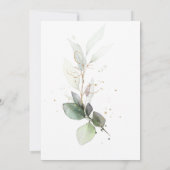 ユーカリ金ゴールド書道ブライダルシャワーインビタット 招待状 (裏面)