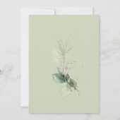 ユーカリ金ゴールド書道ブライダルシャワーインビタット 招待状 (裏面)