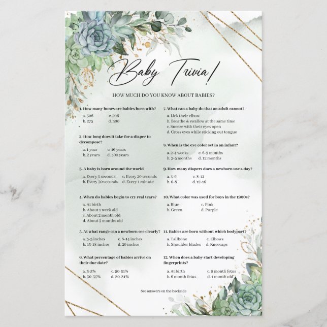 ユーカリ金ゴールド枠ベビートリビア (正面)