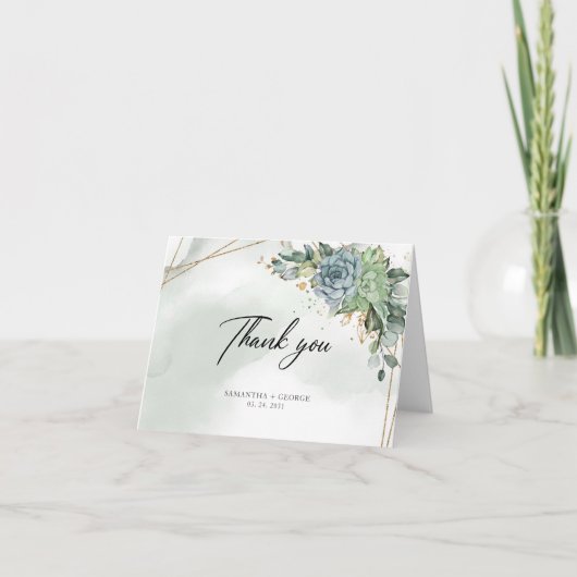 ユーカリ金ゴールド枠 サンキューカード (正面)