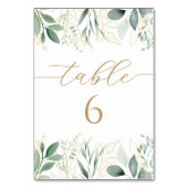 ユーカリ金ゴールド植物性ベビーシャワーテーブル番号 テーブルナンバー (裏面)