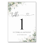 ユーカリ金ゴールド結婚フローラ表番号 テーブルナンバー (裏面)