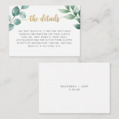 ユーカリ金ゴールド結婚情報詳細カード エンクロージャーカード (正面/裏面)