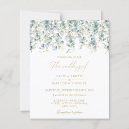 ユーカリ金ゴールド緑化結婚式招待状