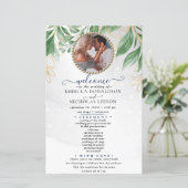 ユーカリ金ゴールド葉写真結婚式 プログラム (スタンド正面)