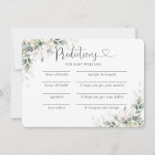 ユーカリ金ゴールド赤ちゃんシャワー予測カード 招待状 (正面)