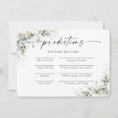 ユーカリ金ゴールド赤ちゃんシャワー予測カード 招待状 (正面)