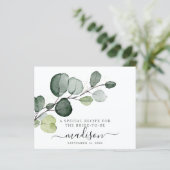 ユーカリ金ゴールド(ばちゃばちゃ)跳ねるブライダルシャワーレシピカード (スタンド正面)