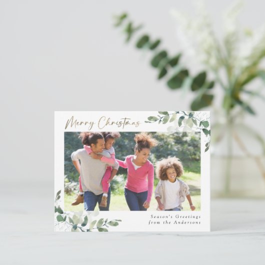 ユーカリ金箔メリークリスマスフォト シーズンカード (スタンド正面)