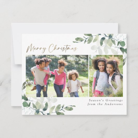 ユーカリ金箔メリークリスマス2写真 シーズンカード (正面)