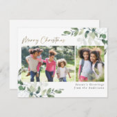 ユーカリ金箔メリークリスマス2写真 シーズンカード (正面/裏面)