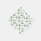 ユーカリ銀ドルの木の葉のパターン スタンダードカクテルナプキン (角)