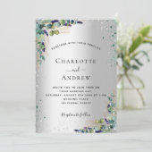 ユーカリ銀色の緑の輝結婚き 招待状 (スタンド正面)