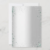 ユーカリ銀色の緑の輝結婚き 招待状 (裏面)