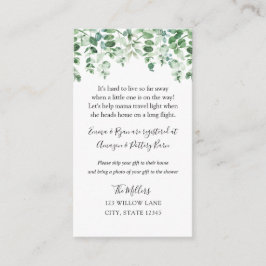 ユーカリ長距離ベイビーシャワーインサート エンクロージャーカード