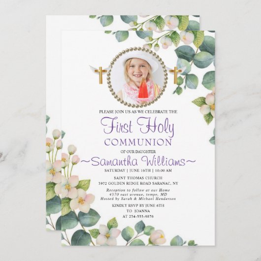 ユーカリ開花フォトファースト招待状 招待状 (正面/裏面)